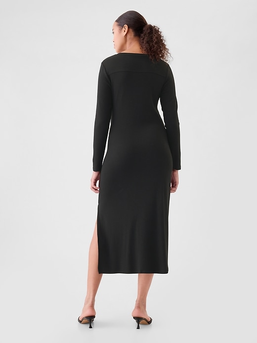 Image number 2 showing, Modern Rib Tie-Knot Midi Dress