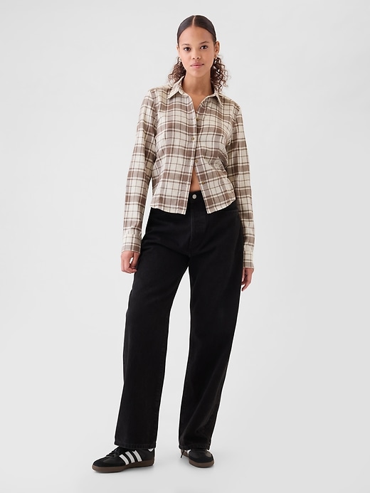 Image number 3 showing, Cropped Flannel Shirt