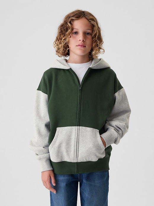 Image number 8 showing, Kids Vintage Soft Colorblock Zip Hoodie