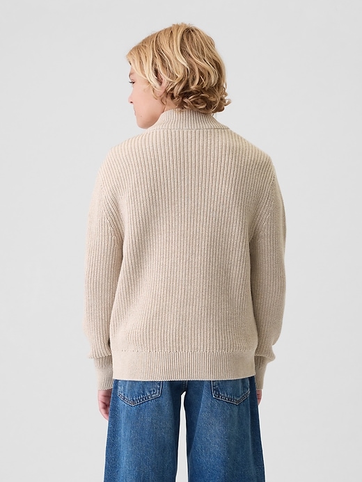 Image number 2 showing, Kids Shaker-Stitch Quarter-Zip Sweater