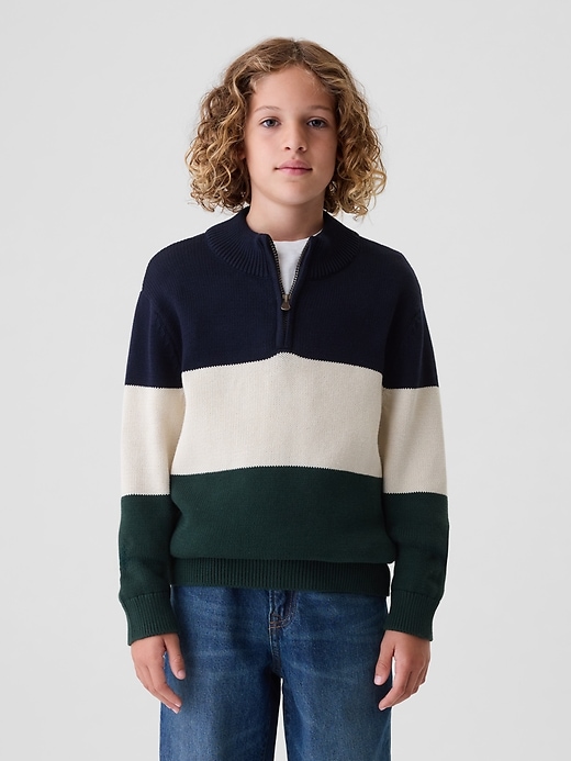 Image number 1 showing, Kids Colorblock Half-Zip Pullover Sweater