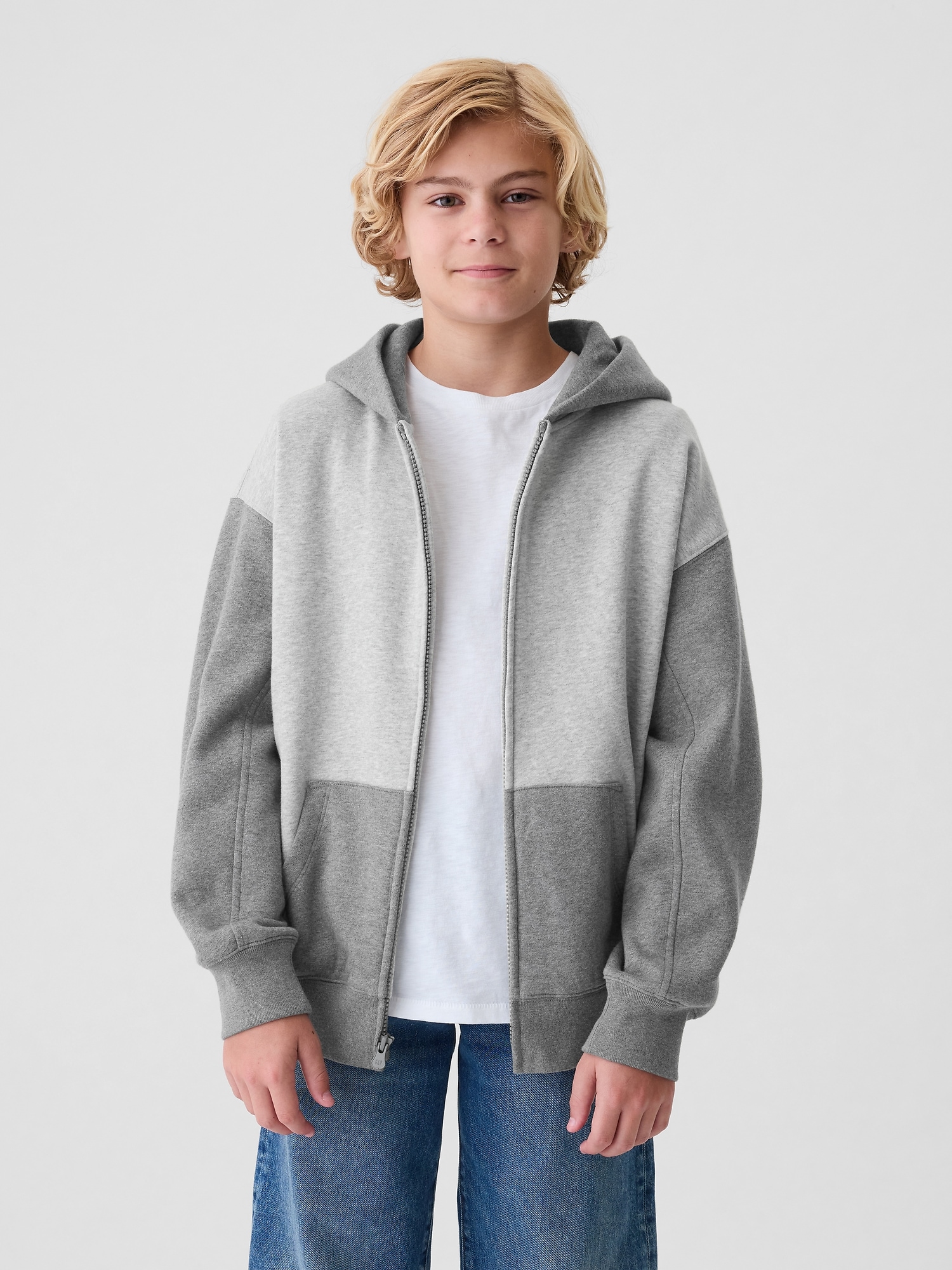 Kids VintageSoft Colorblock Zip Hoodie