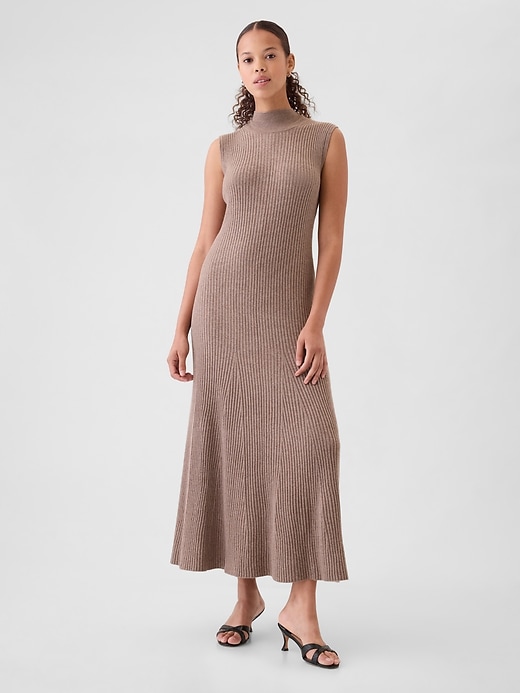 Image number 1 showing, CashSoft Rib Mockneck Maxi Sweater Dress