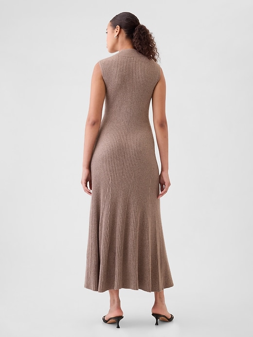 Image number 2 showing, CashSoft Rib Mockneck Maxi Sweater Dress