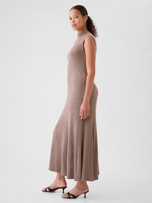 Image number 3 showing, CashSoft Rib Mockneck Maxi Sweater Dress