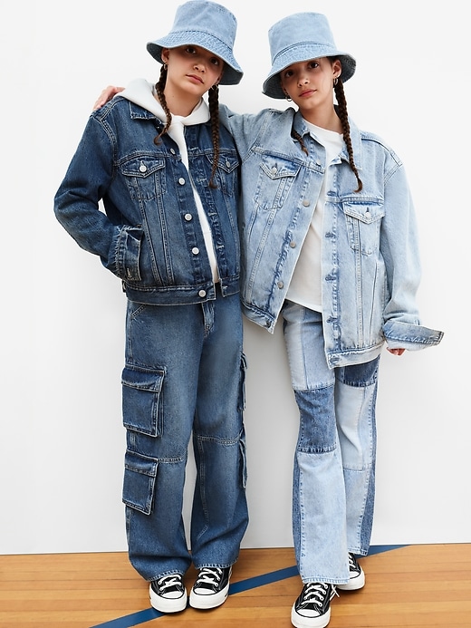 Image number 5 showing, Kids Double Cargo Baggy Jeans