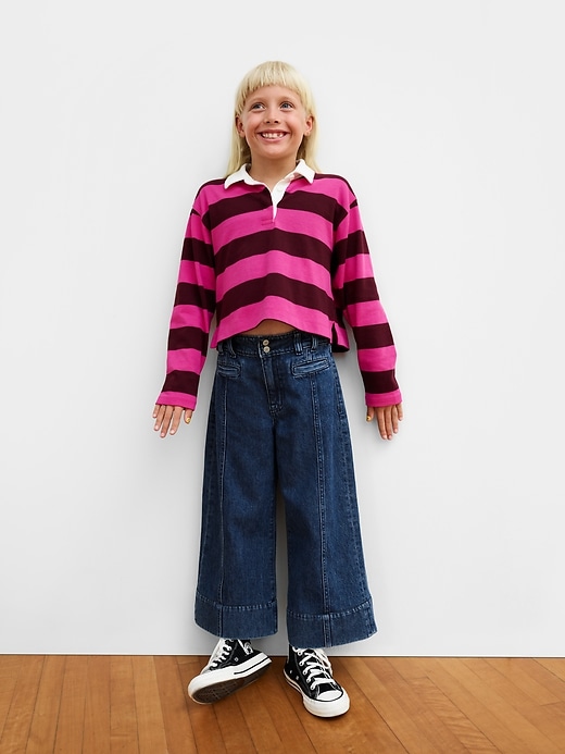 Image number 6 showing, Kids High Rise Stride Wide-Leg Ankle Jeans