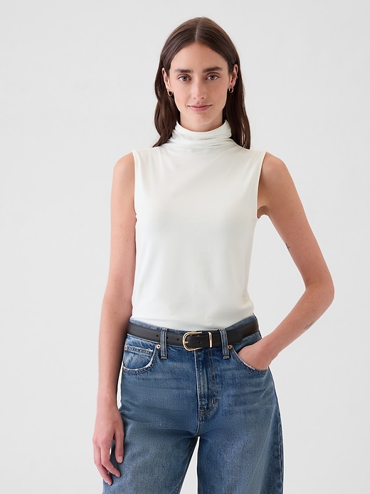 Image number 1 showing, Featherweight Turtleneck Tank Top