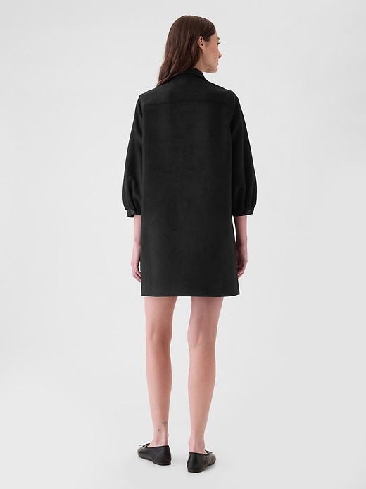 Image number 2 showing, Vegan Suede Shift Mini Dress