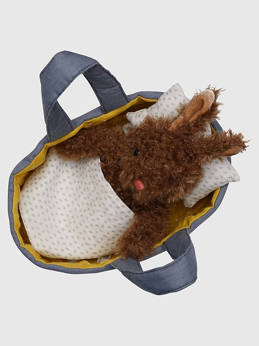 Image number 2 showing, Moppettes Beau Bunny Stuffed Animal Bassinet and Pillow