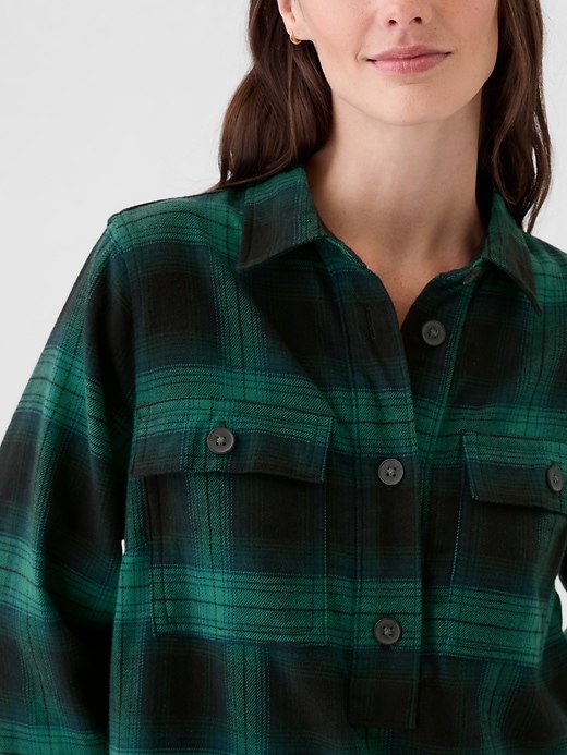 Image number 4 showing, Flannel Utility Mini Shirtdress