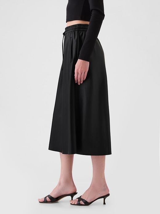 Image number 3 showing, Vegan Leather Midi Skirt