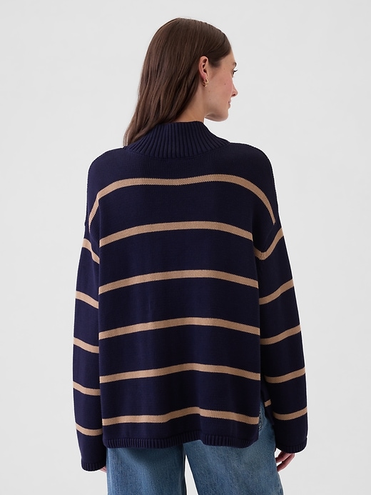 Image number 2 showing, Oversized Split-Hem Mockneck Sweater