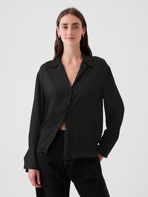 Image number 1 showing, Satin Relaxed Shirt