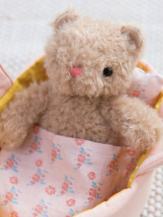 Image number 3 showing, Moppettes Bea Bear Stuffed Animal with Bassinet and Blanket Pillow