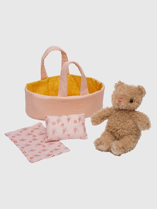 Image number 5 showing, Moppettes Bea Bear Stuffed Animal with Bassinet and Blanket Pillow