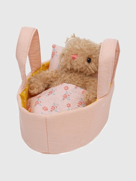 Image number 1 showing, Moppettes Bea Bear Stuffed Animal with Bassinet and Blanket Pillow