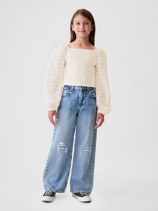 Image number 3 showing, Kids Cropped Puff Sleeve Shirt