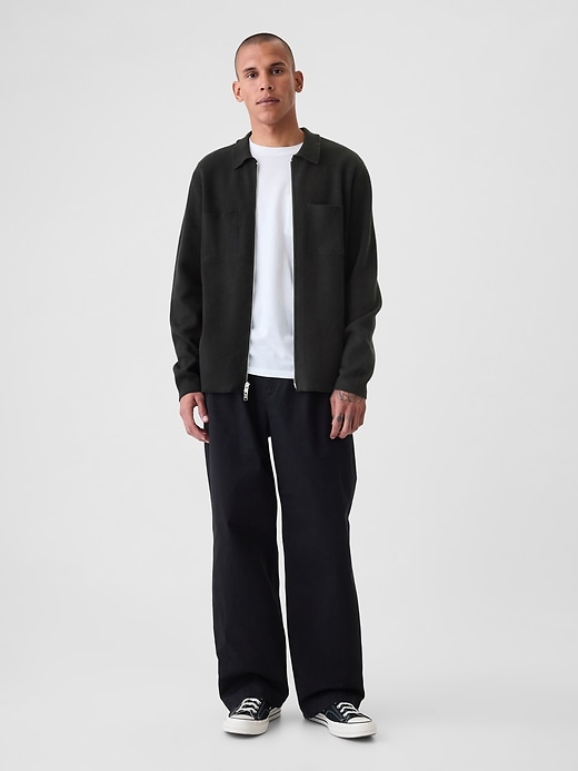 Image number 3 showing, Relaxed Full-Zip Knit Blazer