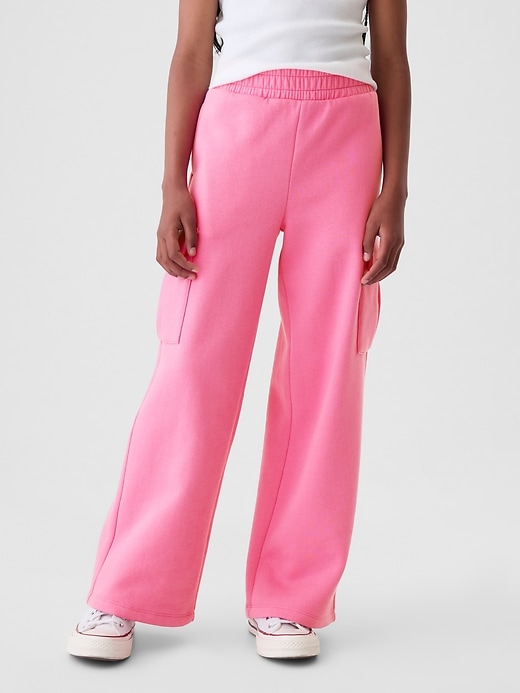 Image number 3 showing, Kids Vintage Soft Wide-Leg Cargo Sweatpants