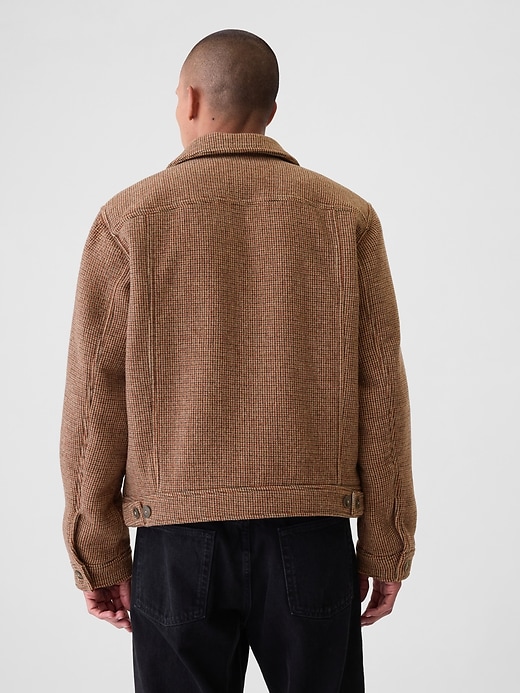 Image number 2 showing, Wool Houndstooth Trucker Jacket