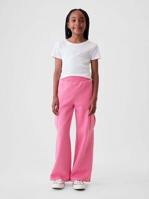 Image number 1 showing, Kids Vintage Soft Wide-Leg Cargo Sweatpants