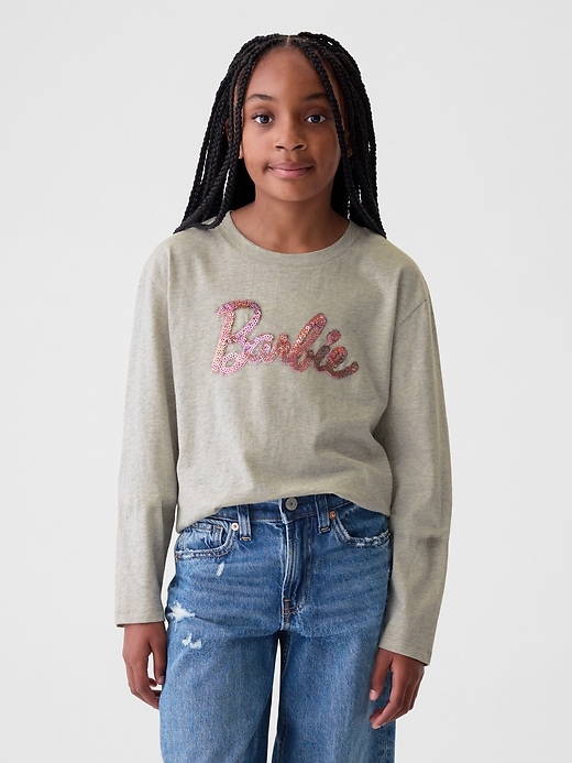 Image number 1 showing, Kids Organic Cotton Sequin Barbie T-Shirt