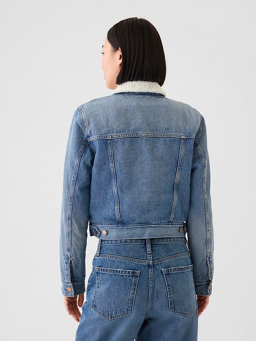 Image number 2 showing, Sherpa-Lined Denim Jacket