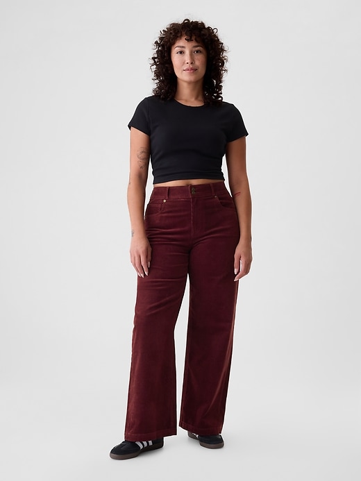 Image number 5 showing, High Rise Corduroy Stride Wide-Leg Pants