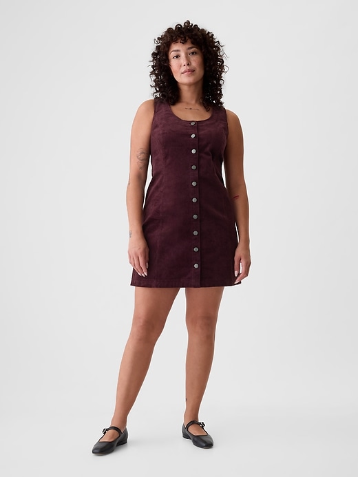 Image number 5 showing, Corduroy Button Mini Dress