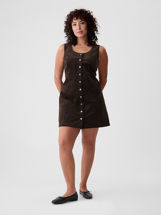 Image number 5 showing, Corduroy Button Mini Dress