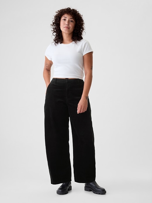 Image number 5 showing, High Rise Corduroy Tapered Ankle Trousers