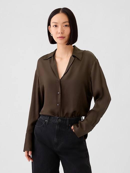 Image number 1 showing, Satin Relaxed Shirt