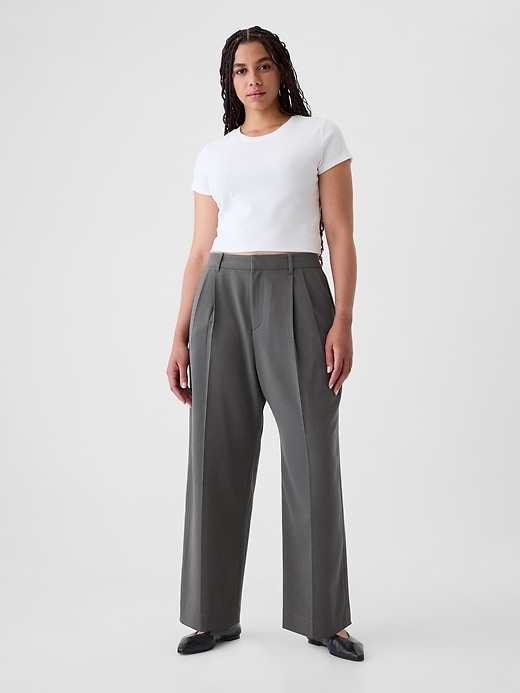 Image number 5 showing, 365 High Rise Brushed Twill Pleated Taper Trousers