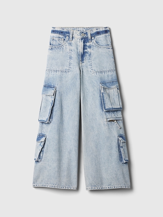 Image number 5 showing, Kids Mid Rise Double Cargo Baggy Jeans