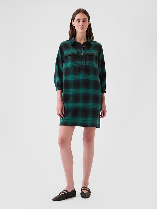 Image number 1 showing, Flannel Utility Mini Shirtdress