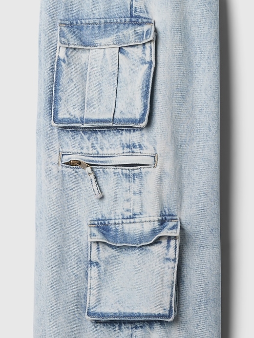 Image number 4 showing, Kids Mid Rise Double Cargo Baggy Jeans