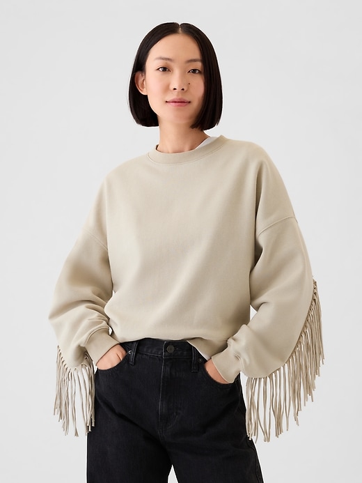 Image number 1 showing, Vintage Soft Wedge Crewneck Fringe Sweatshirt