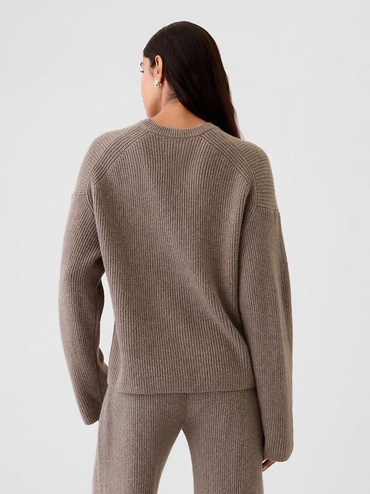 Image number 2 showing, CashSoft Shaker-Stitch Crewneck Sweater