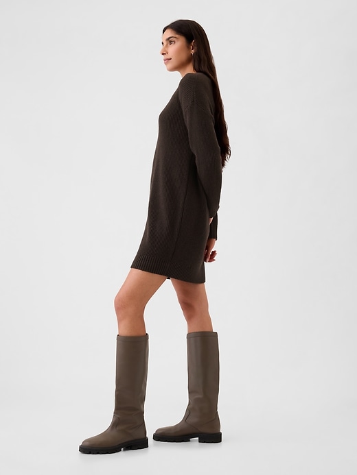 Image number 3 showing, CashSoft Shaker-Stitch Mini Sweater Dress