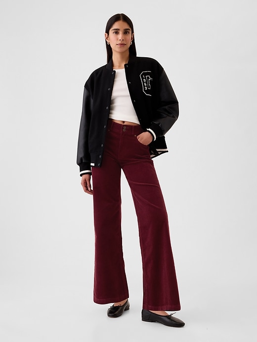 Image number 1 showing, High Rise Corduroy Stride Wide-Leg Pants