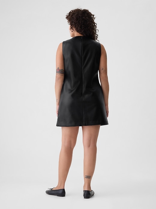 Image number 6 showing, Vegan Leather Shift Mini Dress