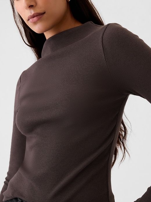 Image number 4 showing, Modern Rib Funnel-Neck T-Shirt