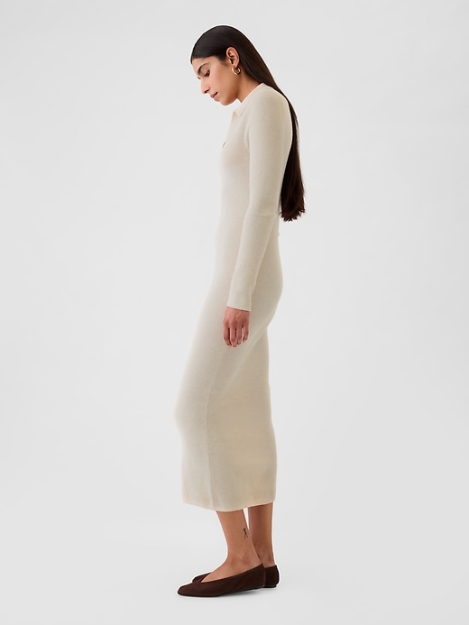 Image number 3 showing, CashSoft Rib Midi Polo Sweater Dress