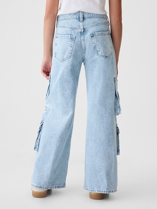 Image number 3 showing, Kids Mid Rise Double Cargo Baggy Jeans