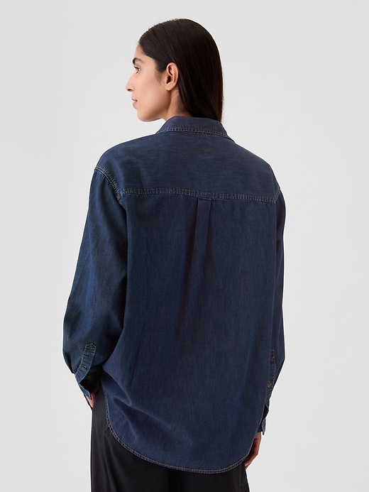 Image number 2 showing, Chambray Denim Big Shirt