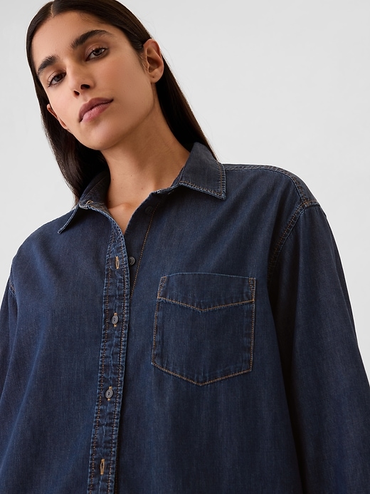 Image number 4 showing, Chambray Denim Big Shirt