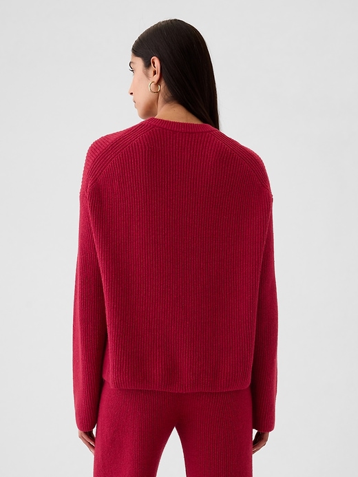 Image number 2 showing, CashSoft Shaker-Stitch Crewneck Sweater