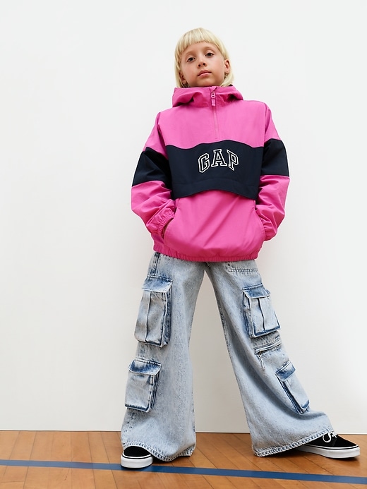 Image number 6 showing, Kids Mid Rise Double Cargo Baggy Jeans