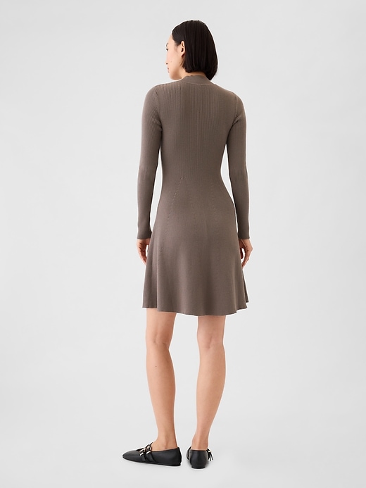 Image number 2 showing, Mockneck Rib Mini Sweater Dress